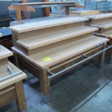 3-tiered merchandiser w/ solid oak top, like new