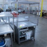 stainless demo cart w/ hand sink, water heater, reservoir, sump, & roof