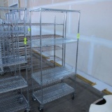 wire shelving unit, NSF, on casters