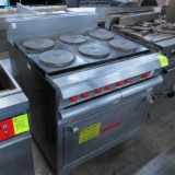 Vulcan electric 6 burner stove, w/ oven