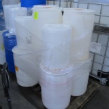 plastic barrels, assorted sizes