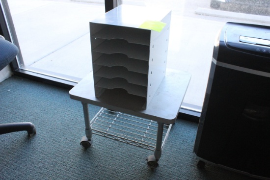 Small Rolling Table W/ File Organizer