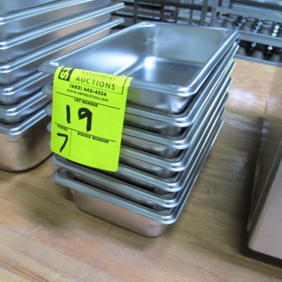 NEW stainless pans, 1/4 size x 2 1/2"d