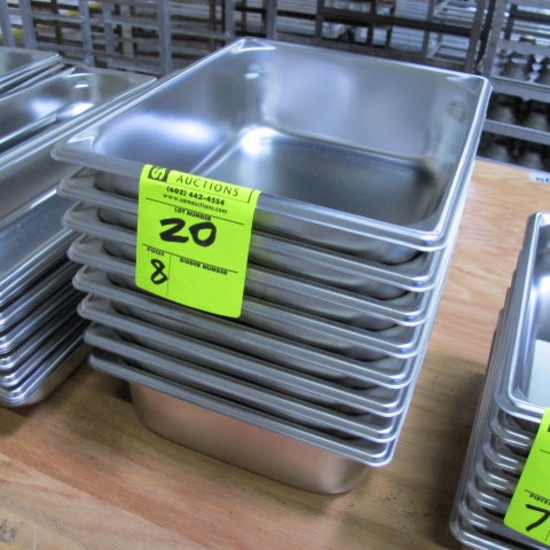 NEW stainless pans, 1/2 size x 4"d