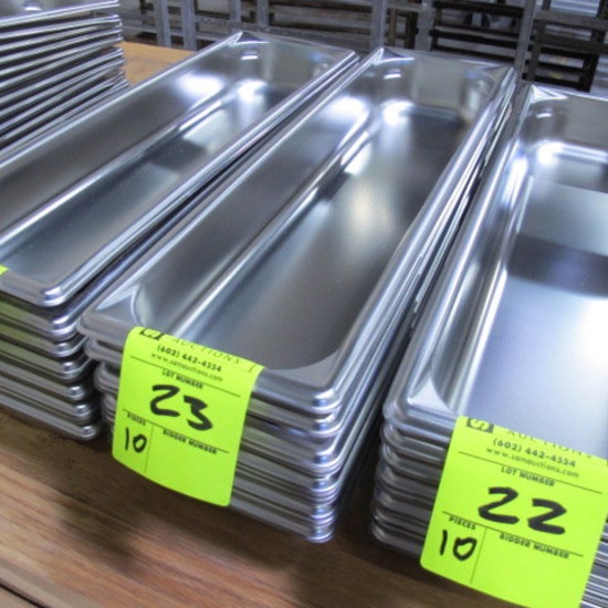 NEW stainless pans, 1/2 long size x 2 1/2"d