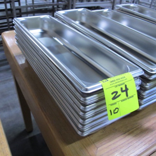 NEW stainless pans, 1/2 long size x 2 1/2"d