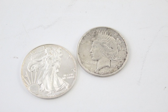 1924 And 2015 Dollar Coins