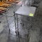 wire shelving units, on casters, one w/ stainless top