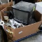 crate of CCTV cameras & monitors