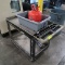 plastic warehouse cart w/ tub & helium cylinder