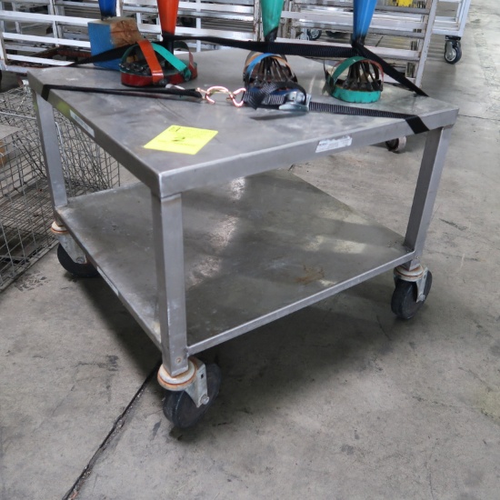 stainless equipment stand on casters