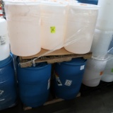 pallet of 9) plastic barrels