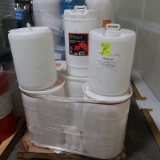 pallet of 8) plastic barrels