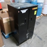steel supply cabinet, on casters