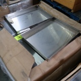 crate full of stainless pans