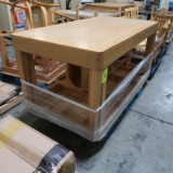 pallet of wooden tables