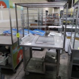 stainless demo cart w/ reach guard & ceiling