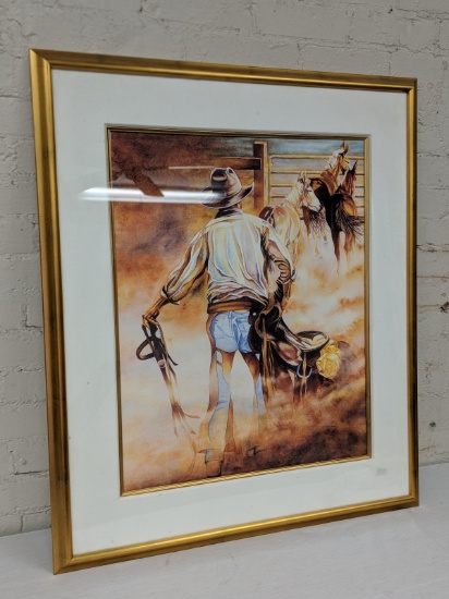 "Saddle Up" Large Production Color Lithograph by Mike K Mason