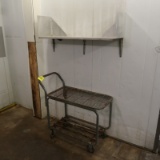 stocking cart w/ wall shelf