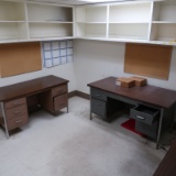 contents of office: desks, storage cubbies, etc