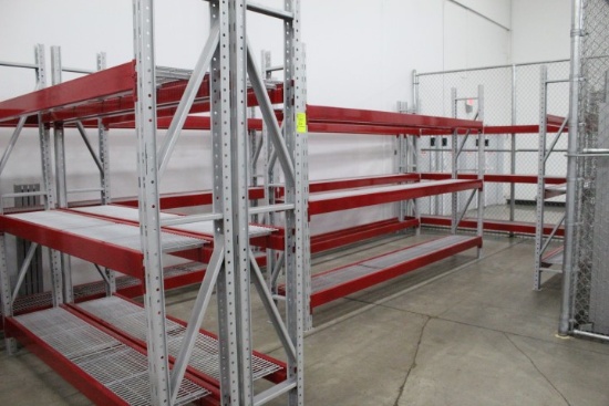 Pallet Racking. 9 Sections, 90" And 144" Beams, 96x18" Uprights