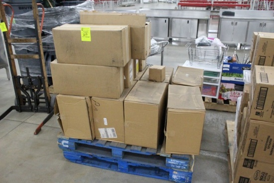 Pallet Of Misc Items. Dock Lights, Monitor Mounts, More