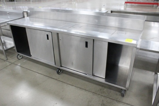 8ft Stainless Table. 96x24x41", W/ Storage
