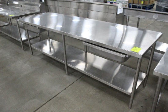 8ft Stainless Table. 96x30x34"