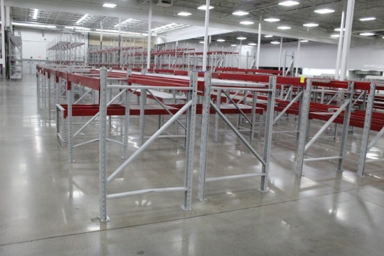 Pallet Racking. 21 Sections, (17) 102" Beams, 60x40" Uprights, (4) 90" Beams, 28x40"  Uprights