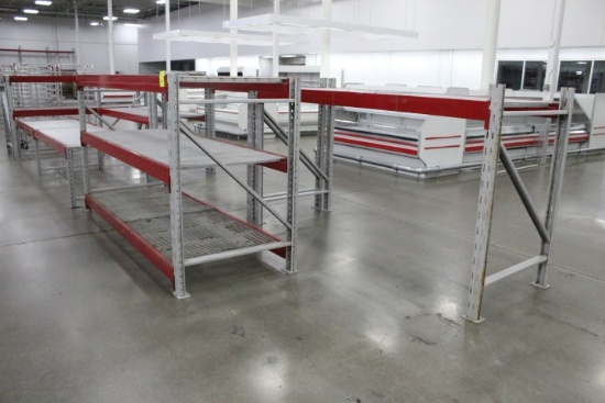 Pallet Racking. 7 Sections, (2) 90" Beams, 28x40" Uprights, (5) 102" Beams, 60x40" Uprights