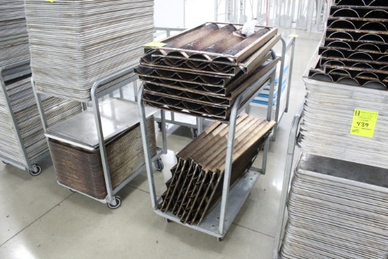 French Bread Pans And Cart. 16 Pans
