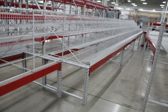 Pallet Racking W/ DVD Shelves. 7 Sections, 102" Beams, 28x40" Uprights