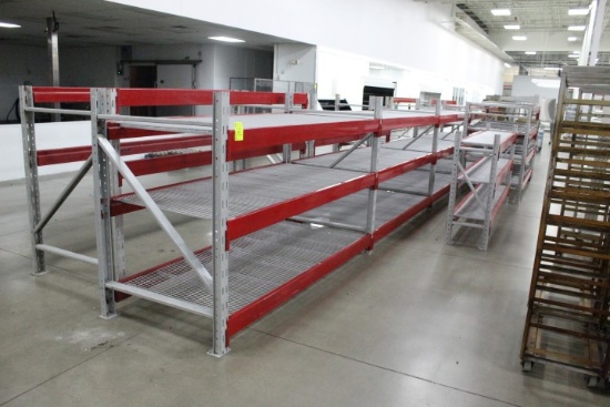 Pallet Racking. 11 Sections, 90" Beams, (10) Sections W/ 60x40" Uprights, (1) Section W/  49x18" Upr