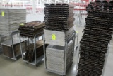 Assorted Pans And Cart. Sheet Pans, French Bread Pans, Includes Cart