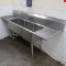 3-compartment sink w/ L & R drainboards