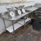 stainless table w/ single compartment sink & backsplash
