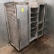 aluminum transport cabinet, 2) missing doors