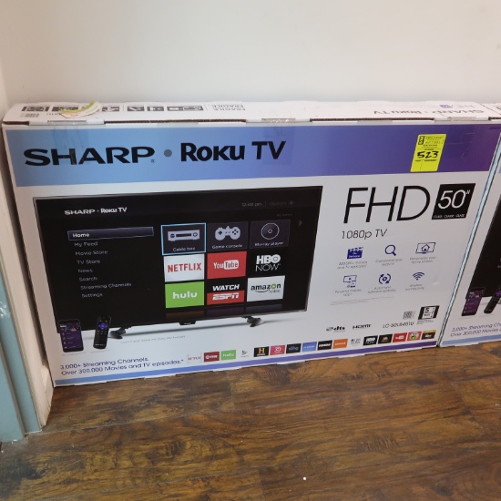 Sharp 50" Smart TV + WI-FI, 120Hz refresh rate, full HD, new in box