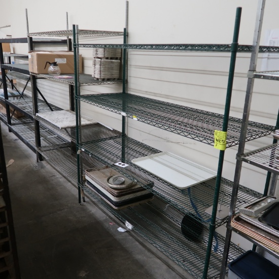 wire shelving units, w/ contents