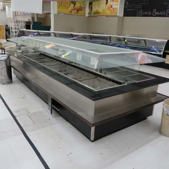 salad/soup bar: 128" x 2 cold for salad & 6) soup wells, w/ sneezeguard