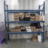 pallet racking, 1) section, w/ contents (security tags)