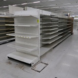 Lozier gondola shelving, 24' run + 2) 4' endcaps