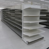 Lozier gondola shelving, 24' run + 2) 4' endcaps