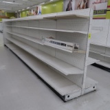 Lozier gondola shelving, 24' run + 4' endcap