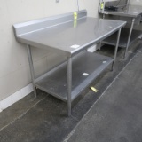 stainless table w/ backsplash & undershelf