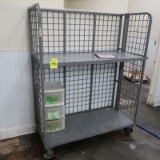 2-level stocking cart w/ fold-down shelf