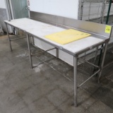 polytop/stainless table w/ backsplash