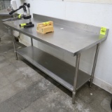 stainless table w/ backsplash & undershelf