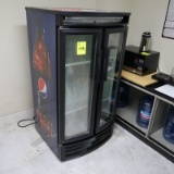 True double glass door refrigerated merchandiser