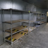 shelving units in cooler